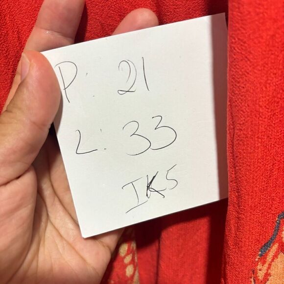 Free People Boho Blouse Tunic Top Small Floral Tomato Combo Hi-Low Long Sleeve - Picture 8 of 8